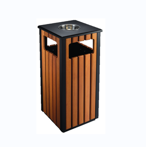 outdoor rubbish bin/wood outdoor waste bin with ashtray