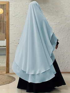 Crêpe Jazz de Haute Qualité, Vêtements Islamiques en Gros pour l'Aïd et le Ramadan, <span class=keywords><strong>Hijab</strong></span> Long de Prière pour Femmes Musulmanes, Khimar à Nouer à l'Arrière - Product Image 6