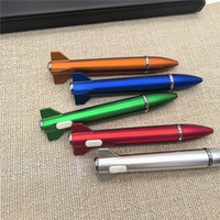 Stylo innovant en forme de fusée avec lumière LED, logo personnalisé imprimé, cadeau promotionnel de marque aéronautique, stylo à bille