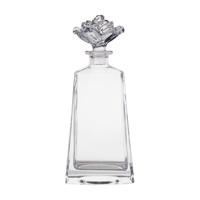 Carafe en cristal de luxe de 750 ml avec bouchon en forme de rose, personnalisable avec logo, pour whisky, vin, vodka, spiritueux, liqueurs