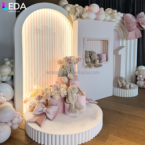 LEDA Handmade white Acrylic PVC Wedding Arch Background <b>Stand</b> Party Decoration for wedding Event Supplies Panel - Product Image 1