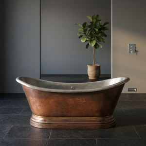 Nueva llegada: Bañera de vapor moderna de cobre con base faldonada, 100% hecha a mano, sin necesidad de lijado, doble base, acabado brillante, color personalizado - I H C - Product Image 1