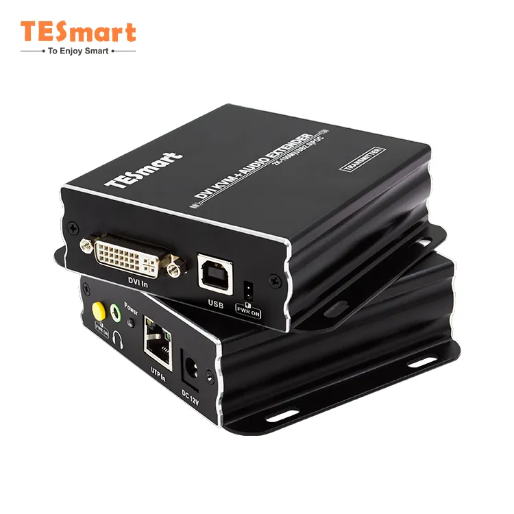 Tesmart KVM mở rộng hỗ trợ EDID vượt qua thông qua TMDS PoC 100m 1080p60hz DVI/HDMI KVM + IR Extender