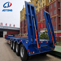 2 3 4 5 6 7 8 Essieux Low Loader Lowboy 60ton 70ton 80tons Low bed Semi Remorque détachable Lowbed Gooseneck Trailer