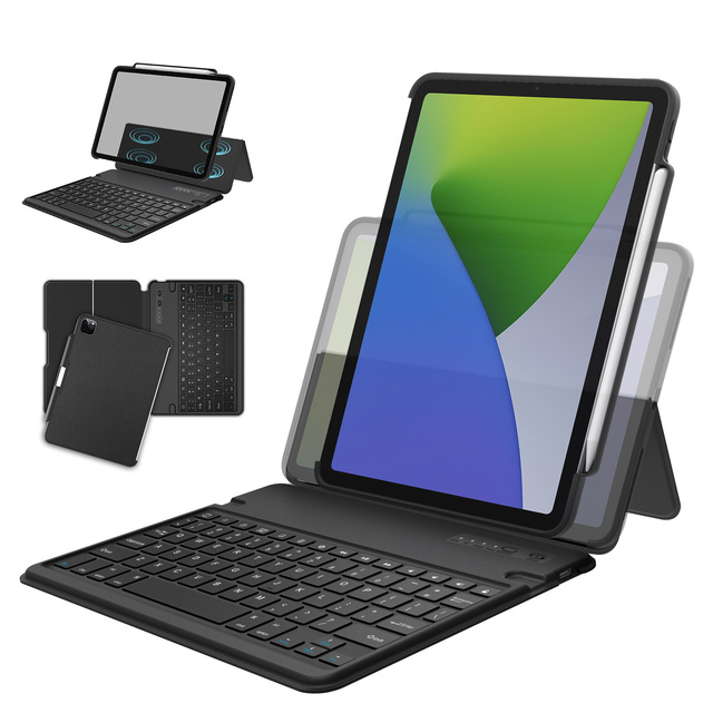 OEM/ODM Smart Detachable Waterproof Shockproof Wireless Keyboard Folio Case for iPad Pro 11 Inch Air 10.9 Inch 2024 2021 2020