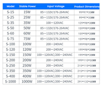 Fuente de Alimentación Conmutada de 5V 12V 24V 36V 42V 1A 2A 3A 5A 6A 8A 10A 15A 20A 30A 40A 50A para Controlador LED, Transformador de Potencia Industrial