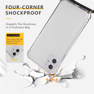 Couverture anti-chute de téléphone de lanière en nylon d'épaule de bandoulière avec la courroie pour l'<span class=keywords><strong>iPhone</strong></span> 16 15 14 13 12 <span class=keywords><strong>11</strong></span> <span class=keywords><strong>coque</strong></span> de téléphone de <span class=keywords><strong>collier</strong></span> clair de TPU - Product Image 5