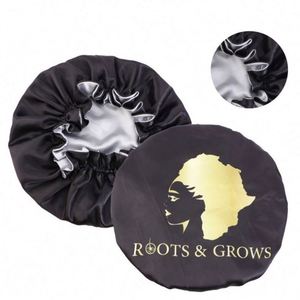 Factory Custom Logo Wholesale High Quality Adjustable Satin Polyester Hair <b>Bonnet</b> Edge Wraps Travel Beach Daily Outdoor Use All - Product Image 4