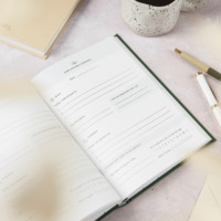 Journal de gratitude personnalisé A5 en tissu de lin, couverture rigide, bien-être, journal quotidien non daté, affirmation de l'amour-propre, pleine conscience, cadeau inspirant