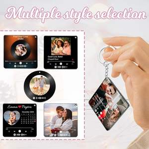 LLavero de música NFC de dibujos animados personalizados <span class=keywords><strong>con</strong></span> imagen, álbum personalizado, canción escaneable para código, llavero acrílico ecológico - Product Image 4