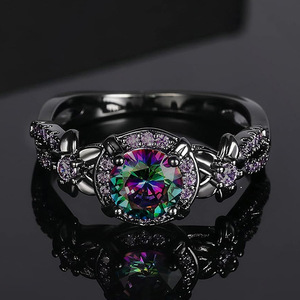 Anello con Fiore Colorato per Donne, Gioiello da Dito Elegante e alla Moda - Product Image 2