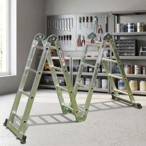Escalera Multiusos Plegable de Aluminio Moderna y Recta de 12 Peldaños KAA-43 Acrobat, Antioxidante, de Alta Resistencia, con Capacidad de 150 kg y Extensión - Product Image 2