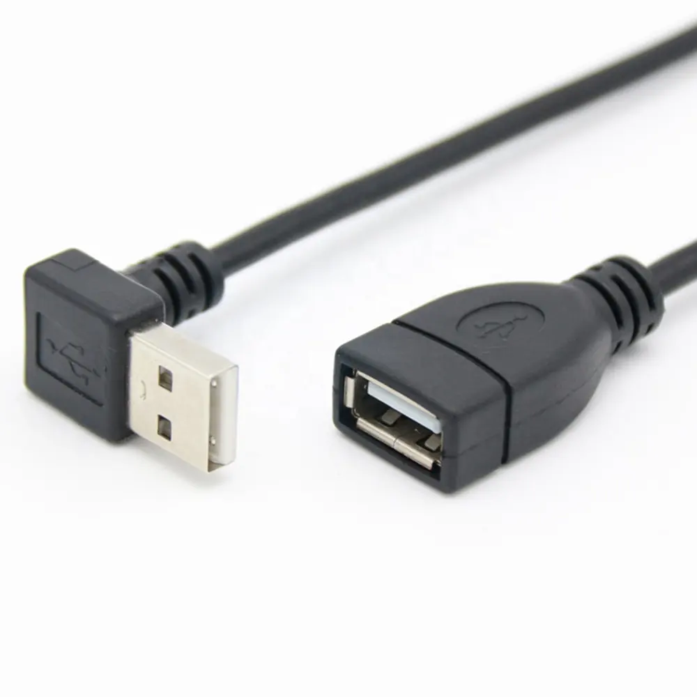 Usb uzatma kablosu 90 derece açı Usb 2.0 A erkek kadın veri transferi Usb kablosu De Datos