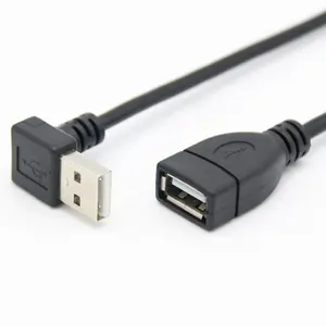 USB 연장 코드 90 도 각도 USB 2.0 여성 데이터 전송 USB 케이블 데 데이터