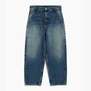 Jeans Anchos de Algodón Personalizados OEM para Hombre, Jeans de Mezclilla Negros de Pierna Recta, Estilo Urbano, Moda Casual, Jeans de Hombre de Alta Calidad - Product Image 3