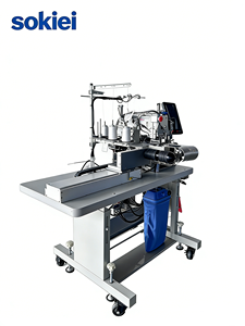 Machine à coudre industrielle informatisée Sokiei pour surpiqûres, ourlets automatiques haute précision pour jersey, piqué, tricot et coton glacé - Product Image 3