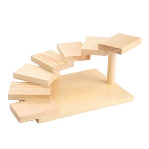 Table à sushi en bois Newell Square, échelle à plusieurs niveaux, plateau de buffet, écologique, pour mariage et utilisation en cuisine d'hôtel - Product Image 1