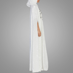 <span class=keywords><strong>Robe</strong></span> Kaftan Élégante Brodée et Perlée <span class=keywords><strong>avec</strong></span> <span class=keywords><strong>Voile</strong></span> – Dernière Collection <span class=keywords><strong>de</strong></span> Vêtements Islamiques Modestes pour Mariage - Product Image 4