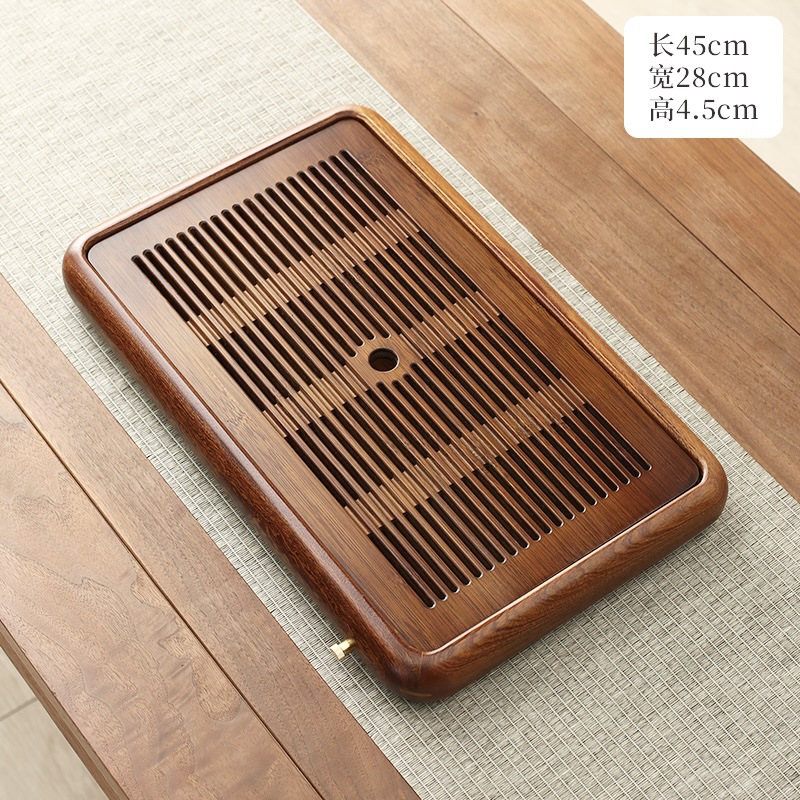Rosewood tea tray, medium size 46*29*4.5CM, with a BBQ tube.