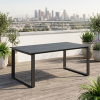 EVERSHINE Meubles de jardin modernes et contemporains Table de salle à manger extérieure en aluminium avec plateau en bois plastique