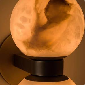 Éxito de Ventas de Fábrica: Lámpara de Pared de Alabastro Español con Pantalla Esférica Natural y Base de Latón, Ideal para Decoración de Sala de Estar y Dormitorio - Product Image 3