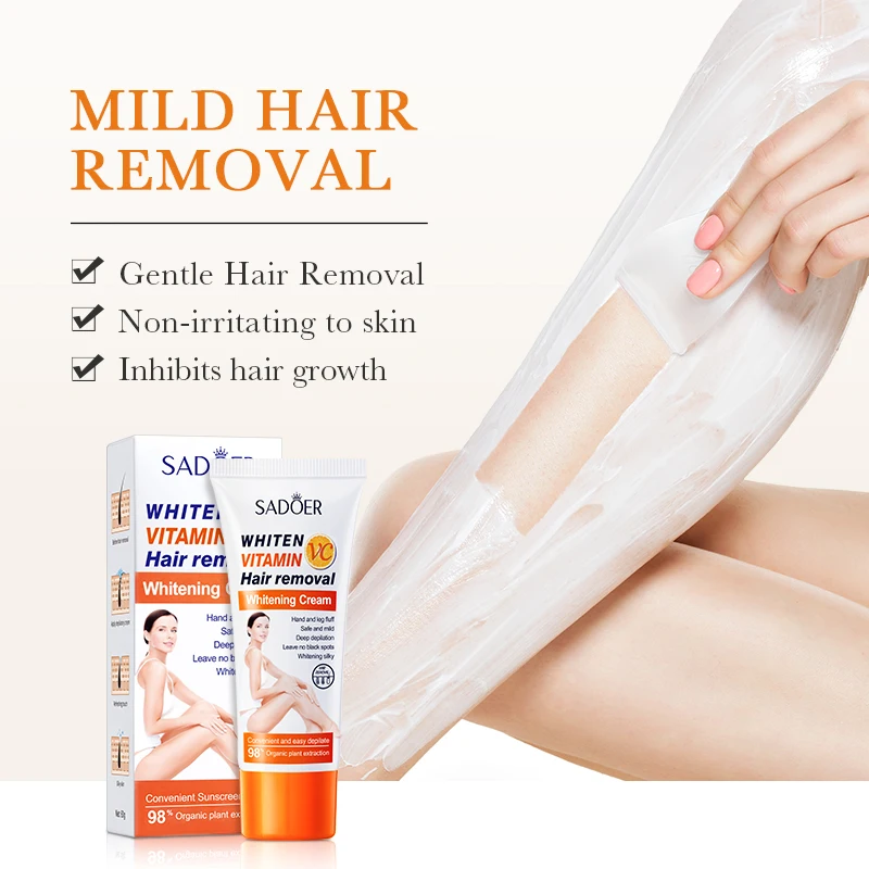 OEM ODM SADOER VC мягко отбеливающий крем для удаления волос с витамином C