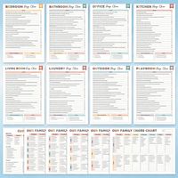 Planificateur annuel de nettoyage pour les familles ayant un enfant atteint de TDAH, papier A4, reliure spirale, 80 feuilles, organiseur portable avec liste de points à vérifier, édition cadeau