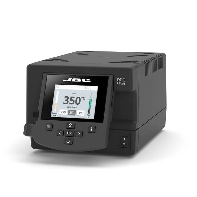 Original JBC DDE-2C DDU 220V Dual Tool Control Unit Soldering Station With Stand Handle and Soldering Tips