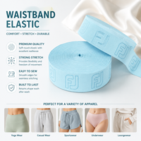 Bande élastique confortable en polyester jacquard de couleur unie, largeur 4,2 cm, respectueuse de l'environnement, modèle Aoya pour sous-vêtements et pantalons