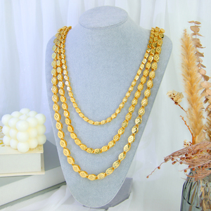Collar Largo de Lujo Estilo Hip Hop, 100 cm, Chapado en Oro de 21k, Collar de Latón para Hombre y Mujer, Joyería para Fiesta - Product Image 4