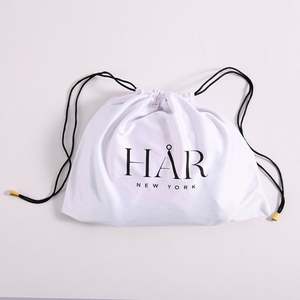 Grands sacs de rangement en satin de soie de luxe personnalisés, anti-poussière, avec cordon de serrage, pour perruques, cheveux, grand sac en satin - Product Image 2