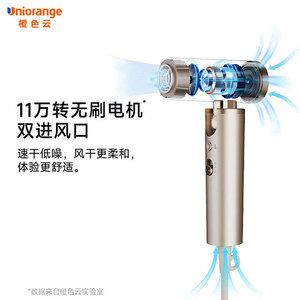 Secador de Pelo Plegable de Alta Velocidad Uniorange H16 Dorado 100-240V Iónico Compacto de Viaje - Product Image 2