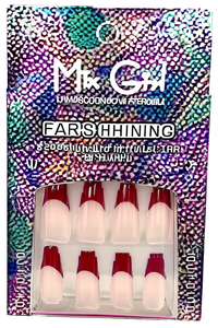 Kit de faux ongles Mix Girl, pointe rouge, manucure française, acrylique, pour femmes et filles - Product Image 1