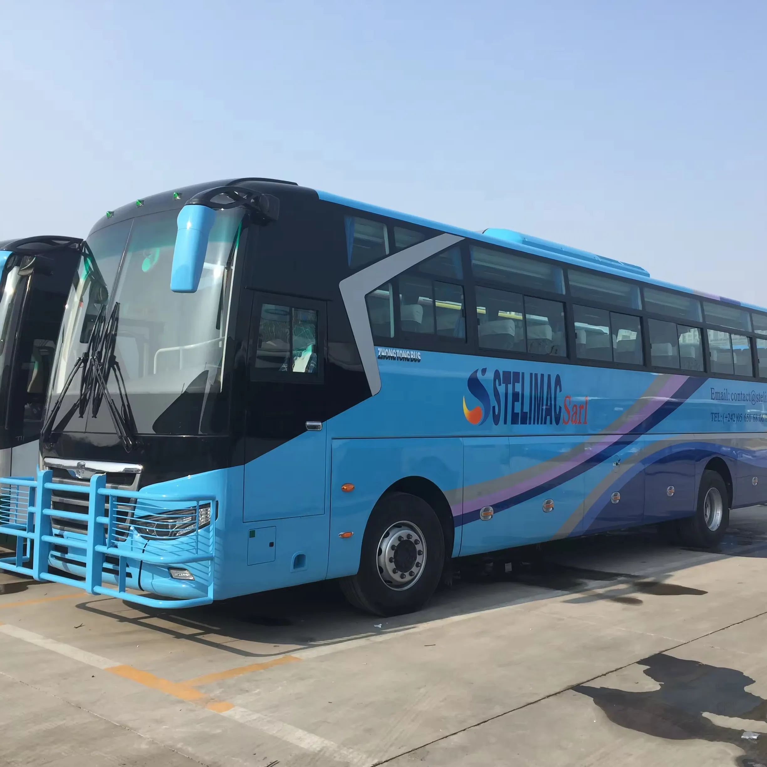Luxury Zhongtong Buses for Sale Front Engine Coach Bus 55 Seats Left Hand Driver New Passenger Bus