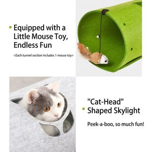 <span class=keywords><strong>Tapis</strong></span> tunnel pliable en feutre pour chat, convertible, interactif, écologique, jouet pliable pour chaton - Product Image 6