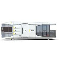 Module de conteneur habitable mobile en acier, respirant et moderne, type capsule spatiale, avec salle de bain intégrée, pour bureaux, immeubles, appartements, hôtels, villas, parcs et extérieur