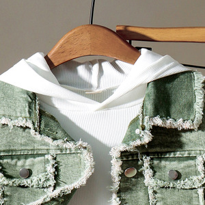 Ensemble trois pièces pour filles tendance : tongs, sous-vêtements à capuche en tricot blanc + pantalon - Product Image 3