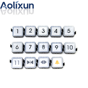 Convient pour Xizi <span class=keywords><strong>Otis</strong></span> Bouton d'ascenseur BS34C Bouton d'appel externe Bouton carré Blanc Lumière Bleu Lumière Accessoire - Product Image 2