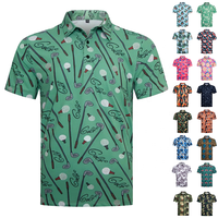 Tissu tissé respirant de haute qualité OEM Design Sublimation Golf Print Low quantité minimale de commande Men's for Shirts