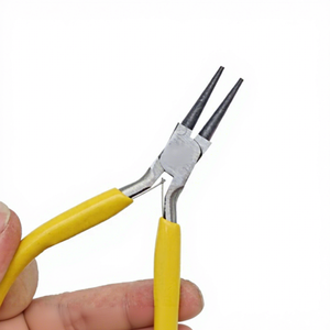 MANAN INSTRUMENTS Yellow Handle Round Baguette Cut Pliers Stainless Steel for Jewelry Setting DIY Tools - Product Image 1
