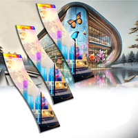 Pantalla LED Holográfica para Paredes de Centros Comerciales, Panel de Visualización LED Transparente 3D Visible a Simple Vista