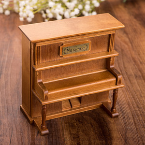 Boîte à musique en bois en forme de mini piano, jouet musical, cadeau romantique pour musicien, anniversaire, mariage, décoration de table vintage - Product Image 3
