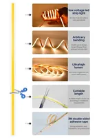 5m Cob Led Bande Lumineuse 3mm 5mm 8mm RGBW Projet Commercial Intérieur Extérieur Personnalisé Cuttabl 5m Cob Led Bande