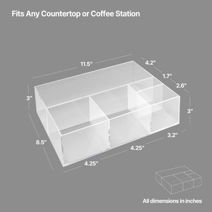 Organisateur <span class=keywords><strong>de</strong></span> comptoir en acrylique transparent pour bar à café, multi-compartiments, pour <span class=keywords><strong>sirop</strong></span>, crème, thé - Product Image 5