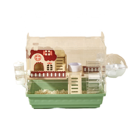 Cage à hamster à double couche, maison spéciale pour ours en soie dorée, ventilation et perméabilité à l'air, aménagement paysager complet pour animaux de compagnie