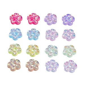 Acrylic <b>Flower</b> Beads 5 Petal UV Coated For <b>Bracelet</b> Making Jewelry Accessory - Product Image 5
