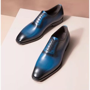 Botas de Trabajo para Hombre de Cuero Genuino con Cordones, Impermeables, Estilo Inglés Vintage, Suela de Cuero Cosida a Mano Goodyear - Product Image 1