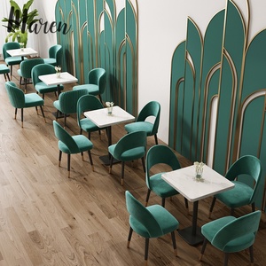 Juego de Mesas y Sillas de Mármol Modernas y Duraderas para Restaurante con Asientos de Sofá para Cafeterías - Product Image 4