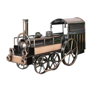 Nuevo modelo de tren de locomotora de vapor de Metal Vintage creativo hecho a mano para decoración del hogar