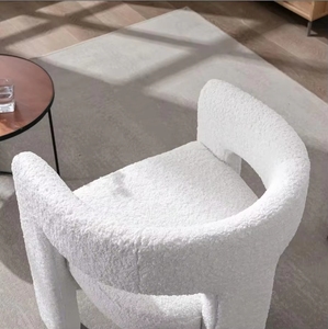 Chaise de salle à manger moderne de style sherpa avec revêtement en <span class=keywords><strong>fourrure</strong></span> artificielle pour cuisine, salon, <span class=keywords><strong>blanche</strong></span> ou pour utilisation en réception - Product Image 5